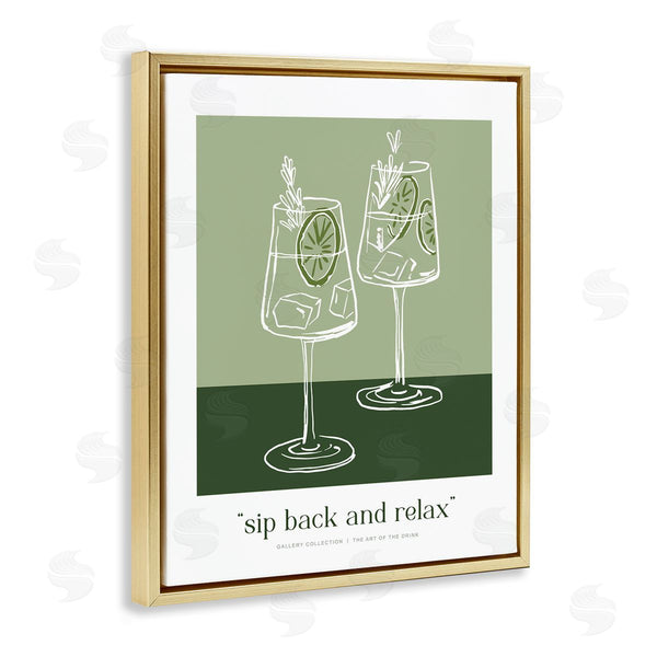 Stupell Industries Lettered And Lined | Sit Back & Relax Green