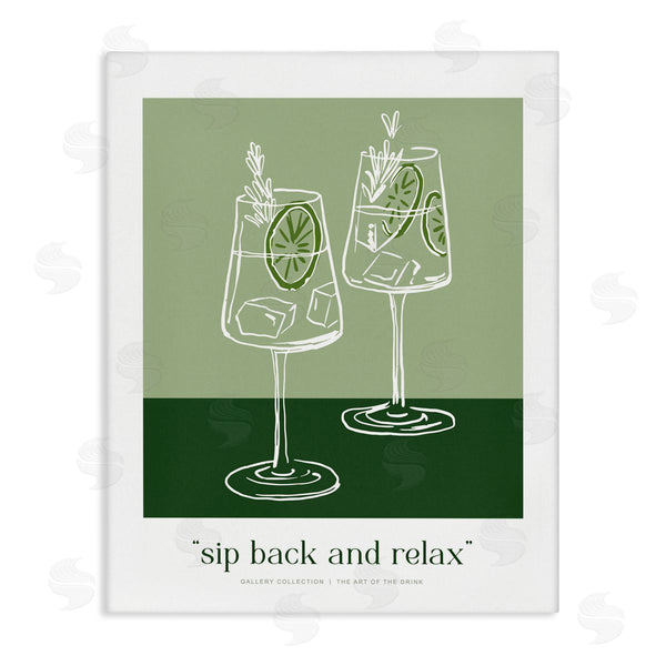 stupell industries Lettered and Lined | Sit Back & Relax Green