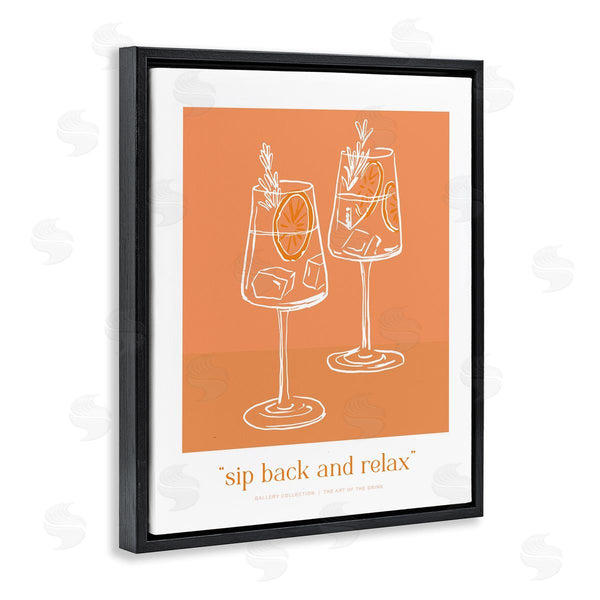 Stupell Industries Lettered And Lined | Sit Back & Relax Orange