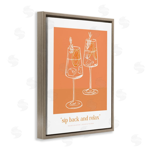 Stupell Industries Lettered And Lined | Sit Back & Relax Orange