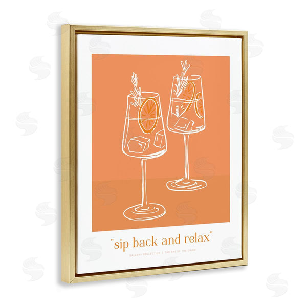 Stupell Industries Lettered And Lined | Sit Back & Relax Orange