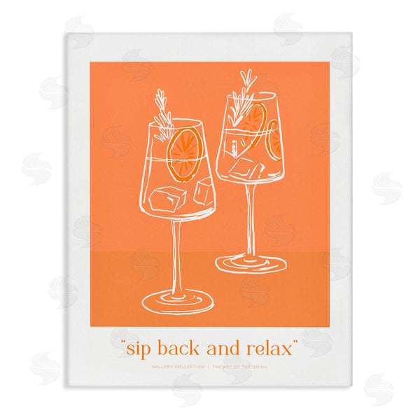stupell industries Lettered and Lined | Sit Back & Relax Orange