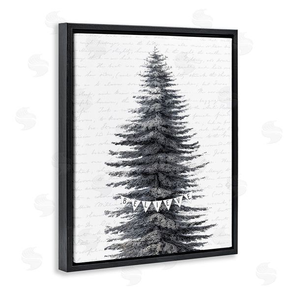Stupell Industries Lettered And Lined | Snow Dusted Christmas Tree