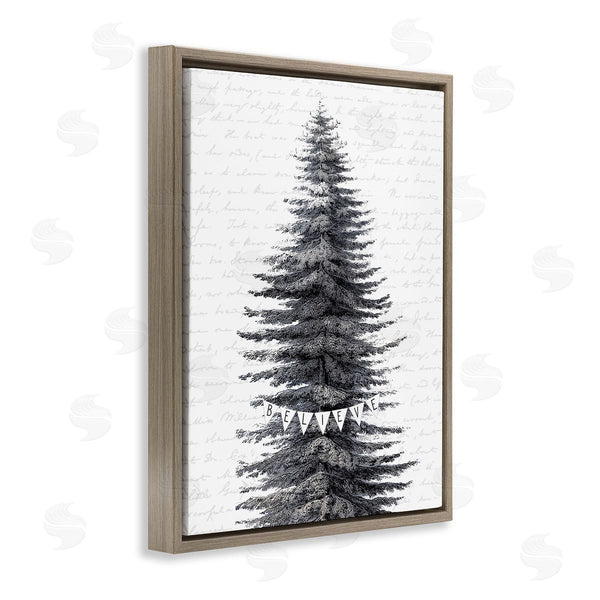 Stupell Industries Lettered And Lined | Snow Dusted Christmas Tree