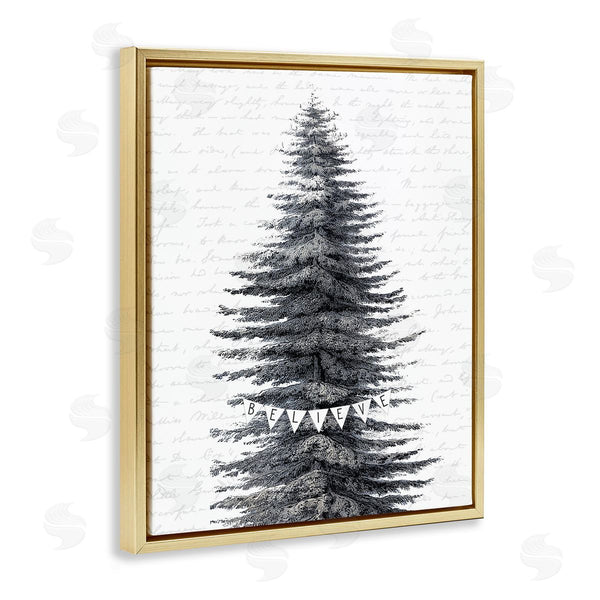 Stupell Industries Lettered And Lined | Snow Dusted Christmas Tree
