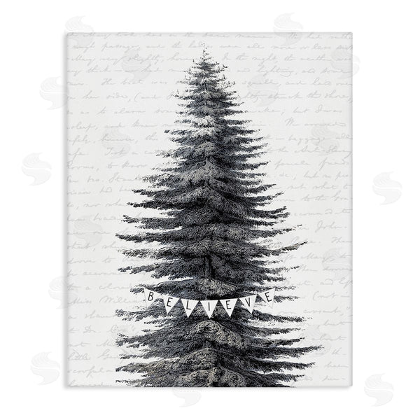 stupell industries Lettered and Lined | Snow Dusted Christmas Tree