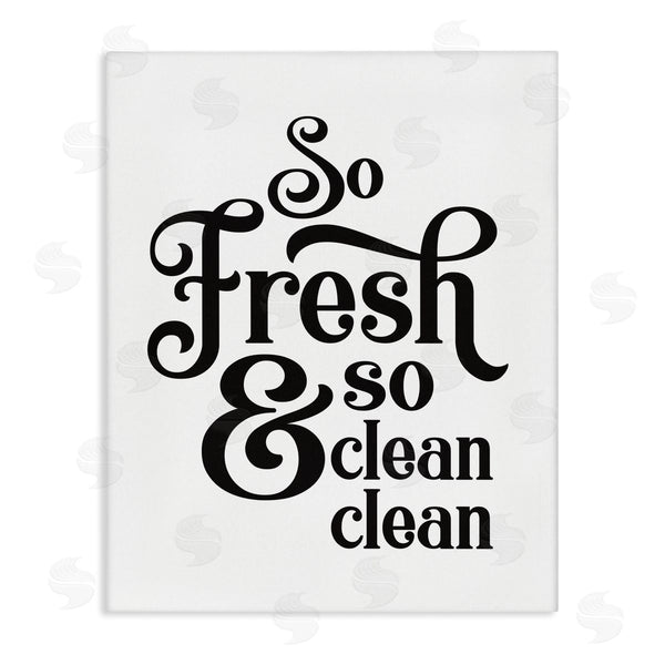 stupell industries Lettered and Lined | So Fresh And Clean Phrase Laundry Room Humor Wall Art