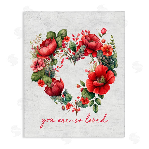 stupell industries Lettered and Lined | So Loved Romantic Heart Wreath