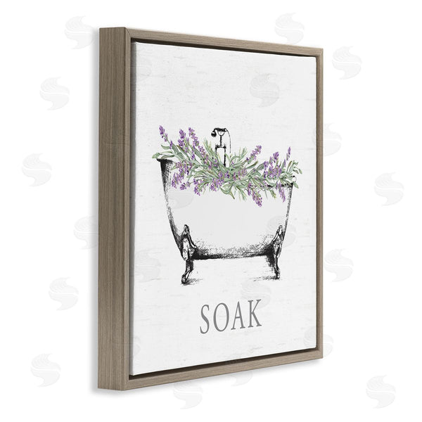 Stupell Industries Lettered And Lined | Soak Bathtub With Lavender
