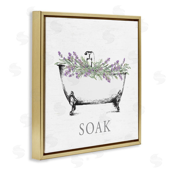 Stupell Industries Lettered And Lined | Soak Bathtub With Lavender