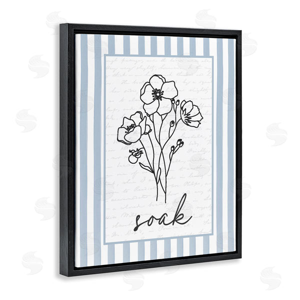 Stupell Industries Lettered And Lined | Soak Striped Bath Flowers