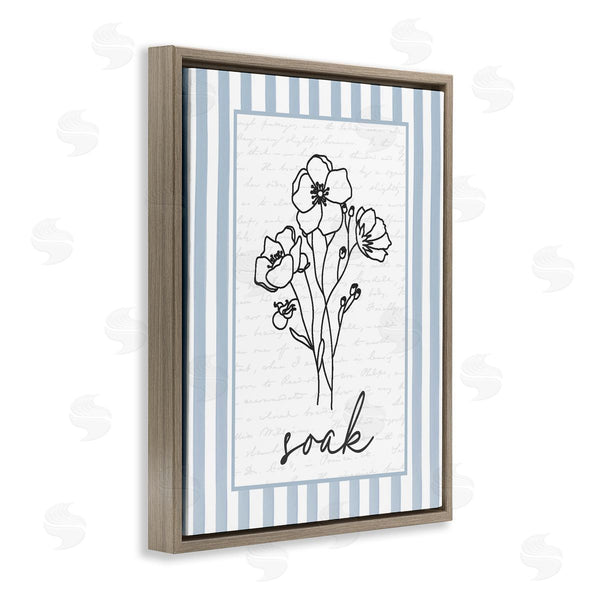 Stupell Industries Lettered And Lined | Soak Striped Bath Flowers