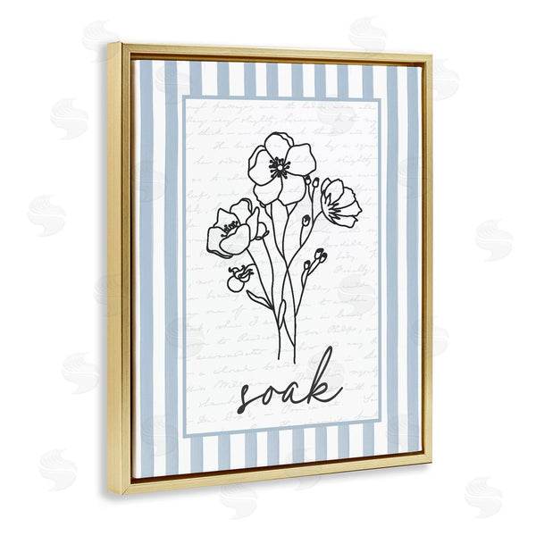 Stupell Industries Lettered And Lined | Soak Striped Bath Flowers