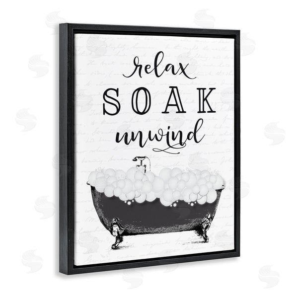 Stupell Industries Lettered And Lined | Soak Unwind Bubble Bath Wall Art
