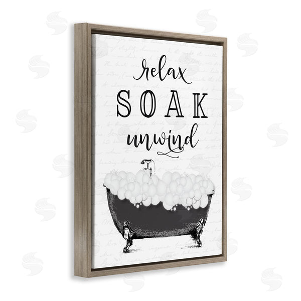 Stupell Industries Lettered And Lined | Soak Unwind Bubble Bath Wall Art