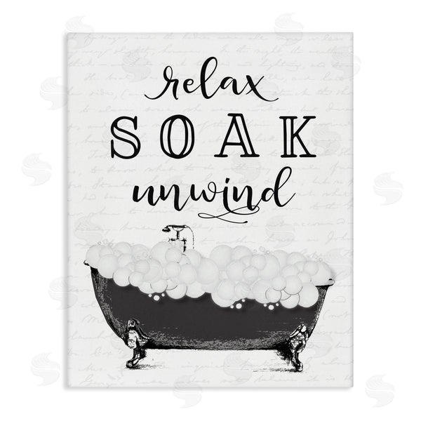 stupell industries Lettered and Lined | Soak Unwind Bubble Bath Wall Art