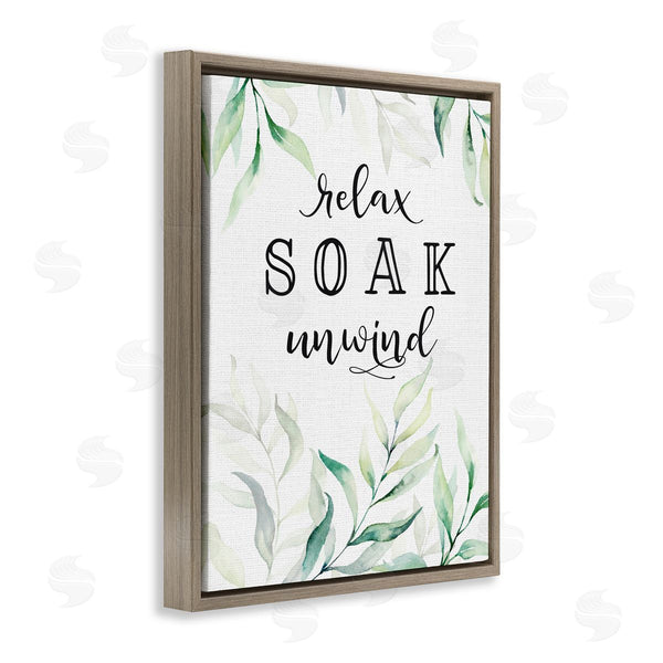 Stupell Industries Lettered And Lined | Soak & Unwind With Leaves Wall Art