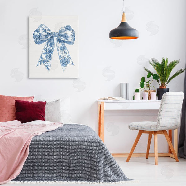Stupell Industries Lettered And Lined | Soft Delicate Toile Bow Wall Art