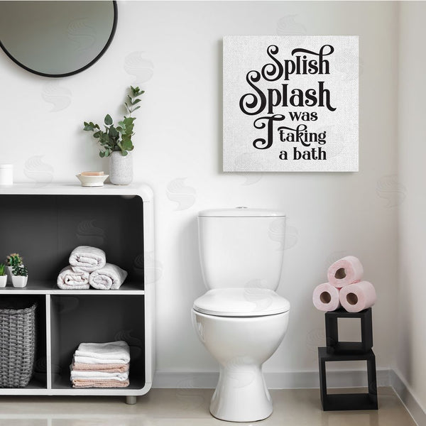 Stupell Industries Lettered And Lined | Splish Splash Taking Bath Playful Bathroom Phrase Wall Art