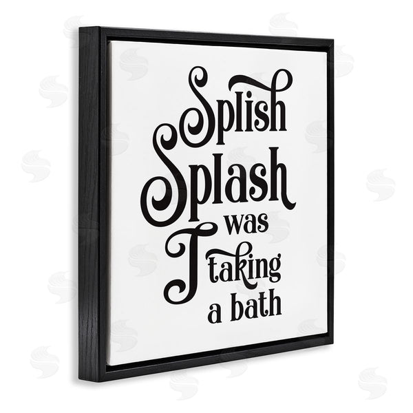 Stupell Industries Lettered And Lined | Splish Splash Taking Bath Playful Bathroom Phrase Wall Art