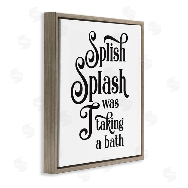 Stupell Industries Lettered And Lined | Splish Splash Taking Bath Playful Bathroom Phrase Wall Art