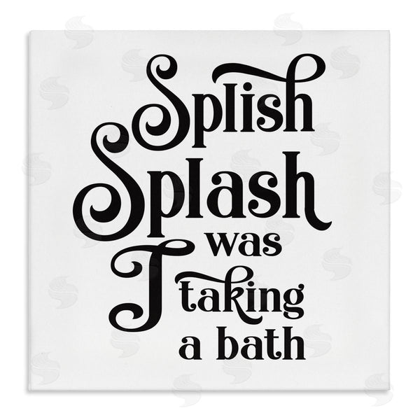 stupell industries Lettered and Lined | Splish Splash Taking Bath Playful Bathroom Phrase Wall Art