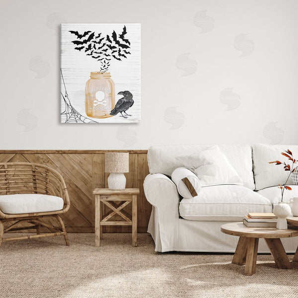 Stupell Industries Lettered And Lined | Spooky Bats Flying Wall Art