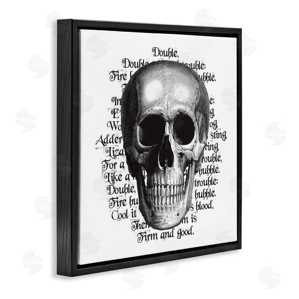 Stupell Industries Lettered And Lined | Spooky Skull Layered Vintage Script Hex Text Wall Art