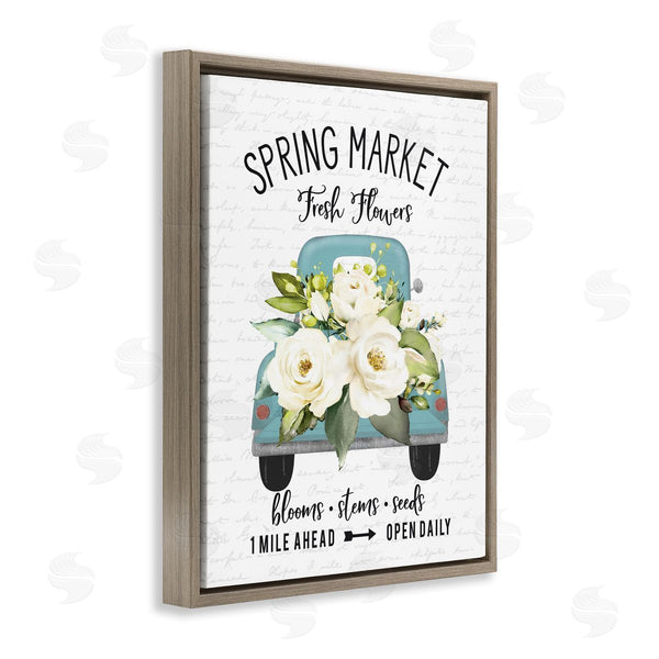 Stupell Industries Lettered And Lined | Spring Market Fresh Flowers Truck