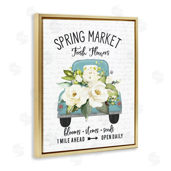 Stupell Industries Lettered And Lined | Spring Market Fresh Flowers Truck