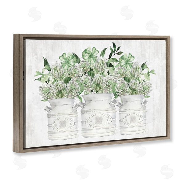 Stupell Industries Lettered And Lined | Spring Potted Clovers