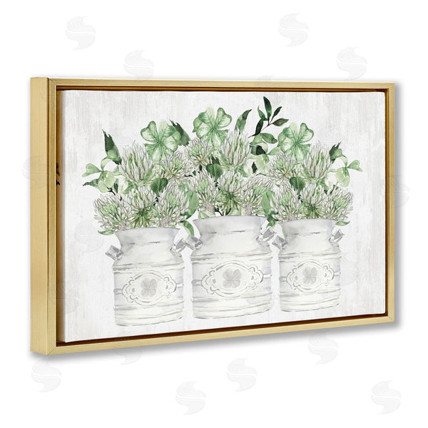 Stupell Industries Lettered And Lined | Spring Potted Clovers