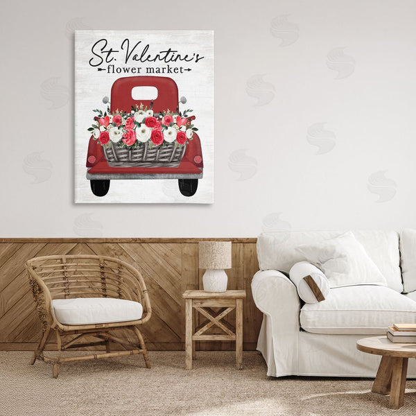 Stupell Industries Lettered And Lined | St. Valentine's Flower Market Truck