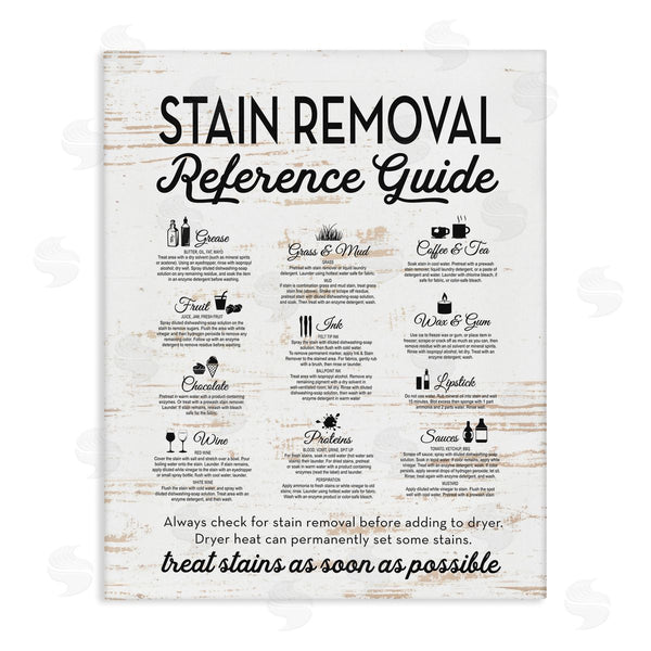 stupell industries Lettered and Lined | Stain Removal Reference Guide Rustic Laundry Sign Wall Art