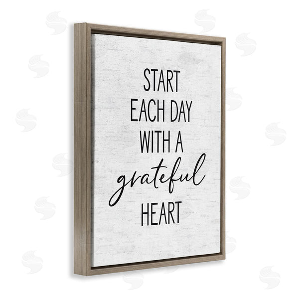 Stupell Industries Lettered And Lined | Start Each Day With Grateful Heart