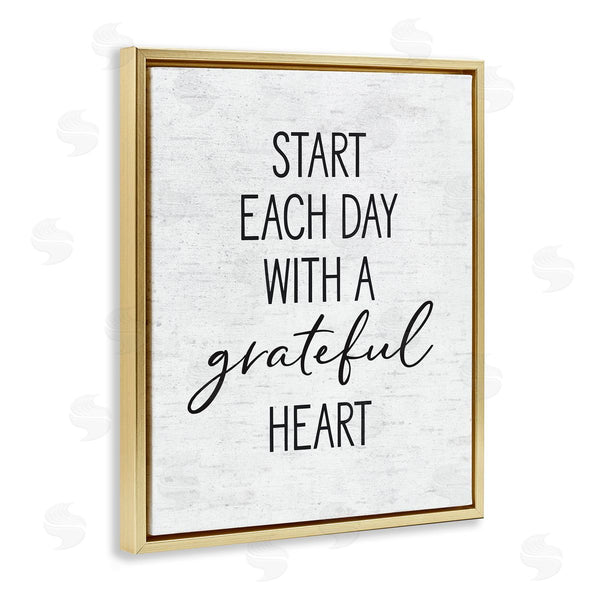 Stupell Industries Lettered And Lined | Start Each Day With Grateful Heart