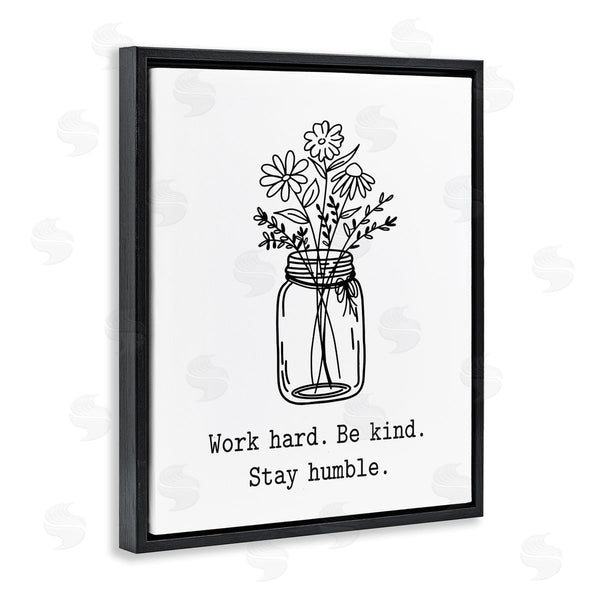 Stupell Industries Lettered And Lined | Stay Humble Casual Floral Line Doodle Bouquet Wall Art