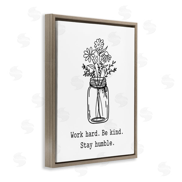 Stupell Industries Lettered And Lined | Stay Humble Casual Floral Line Doodle Bouquet Wall Art