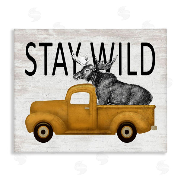 stupell industries Lettered and Lined | Stay Wild Moose Truck Wall Art