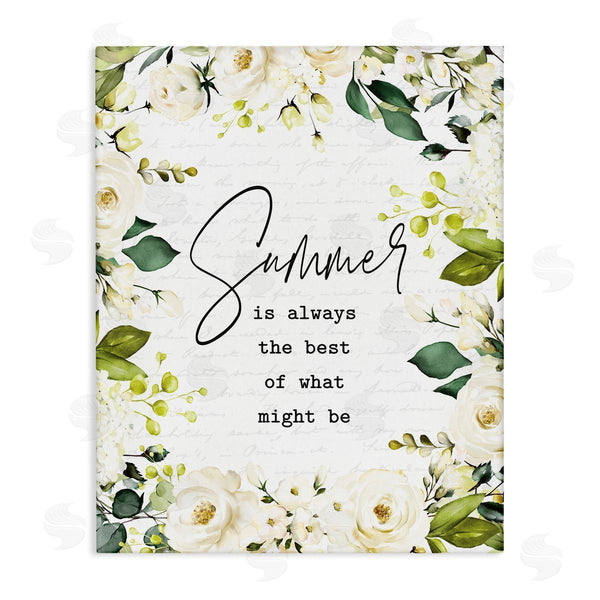 stupell industries Lettered and Lined | Summer Is Always Best Sentiment White Green Florals Wall Art