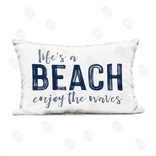 Stupell Industries Lettered And Lined | Summer Sentiment Enjoy Waves Printed Throw Pillow