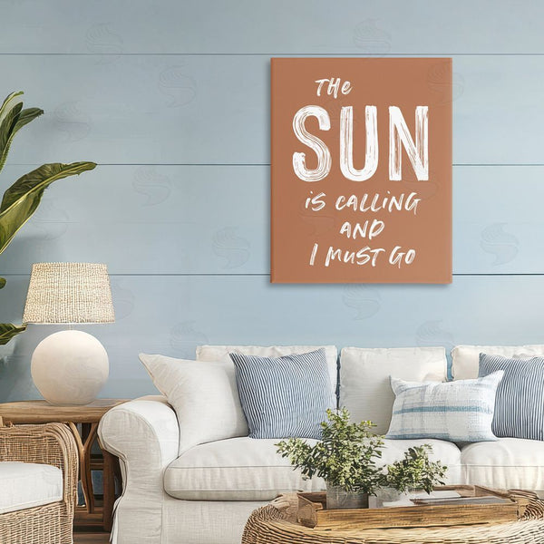 Stupell Industries Lettered And Lined | Sun Is Calling Must Go Wall Art