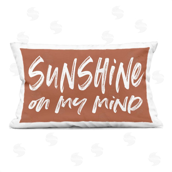 stupell industries Lettered and Lined | Sunshine State Of Mind Brown Printed Throw Pillow