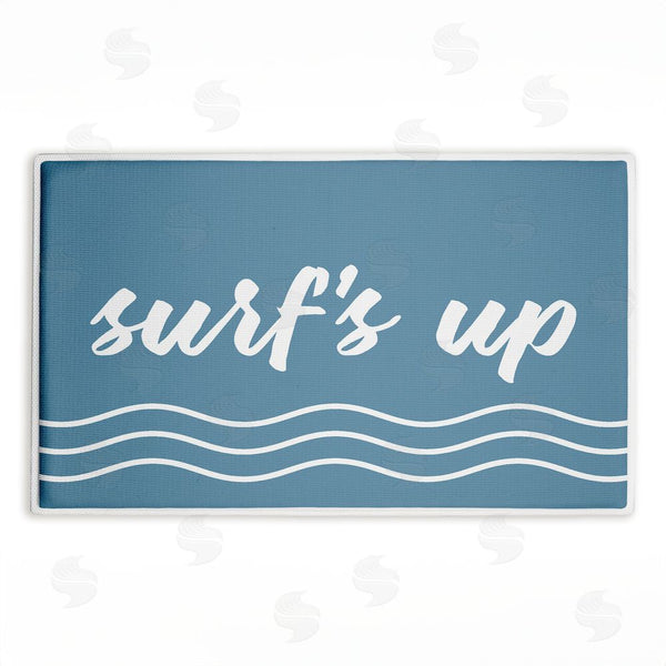 stupell industries Lettered and Lined | Surf's Up over Blue Plush Bath Mat