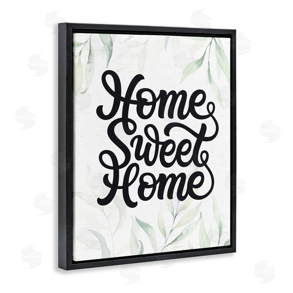 Stupell Industries Lettered And Lined | Sweet Home Bold Retro Calligraphy Plant Leaves Wall Art