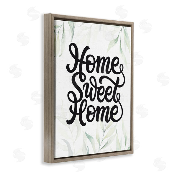 Stupell Industries Lettered And Lined | Sweet Home Bold Retro Calligraphy Plant Leaves Wall Art