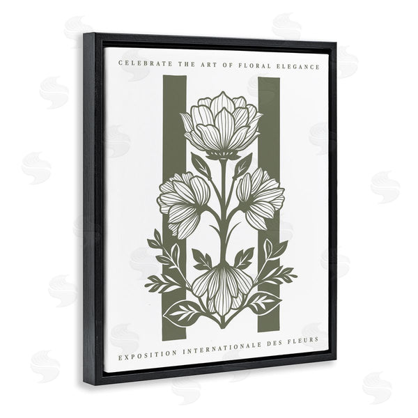 Stupell Industries Lettered And Lined | Symmetrical Blossoms On Green