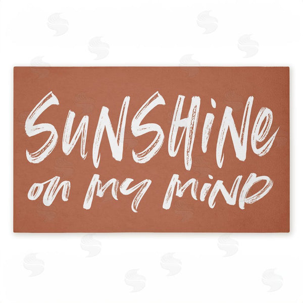 stupell industries Lettered and Lined | Tan Sunshine On My Mind Non-Woven Door Mat