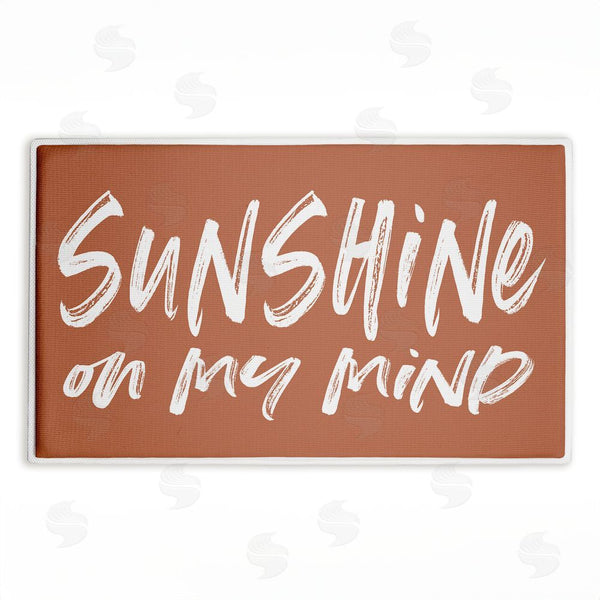 stupell industries Lettered and Lined | Tan Sunshine On My Mind Plush Bath Mat