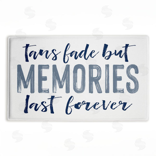 stupell industries Lettered and Lined | Tans Fade But Memories Last Plush Bath Mat